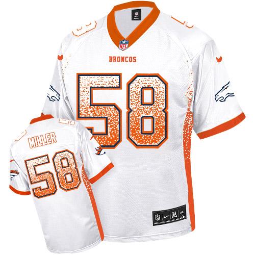 Nike Broncos #58 Von Miller White Men's Stitched NFL Elite Drift Fashion Jersey - Click Image to Close